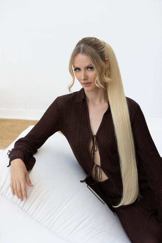 Ash Blonde - Ponytail Hair Extension - Youmi Beauty