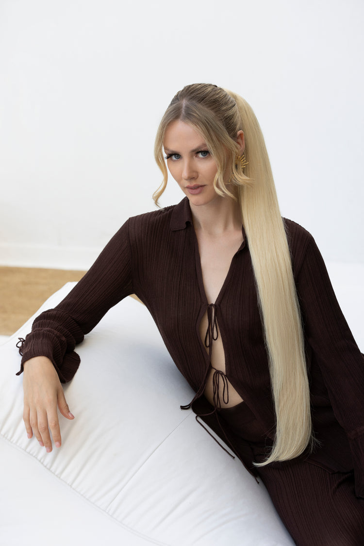 Ash Blonde - Ponytail Hair Extension - Youmi Beauty