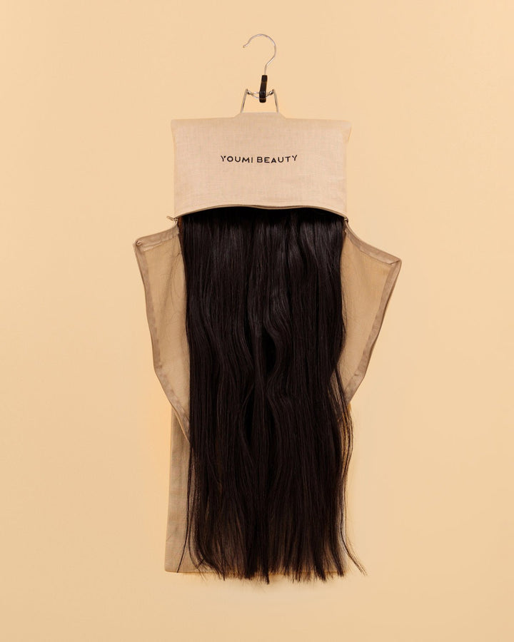 Clip in Tape in hair extension storage bag with hanger
